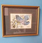 Schilderijtje geweven zijde - 'blue jay', Ophalen of Verzenden