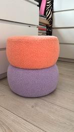 Poef duo rondo - terra/lila -, Huis en Inrichting, Ophalen of Verzenden, Zo goed als nieuw, Rond, Minder dan 50 cm