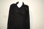 Thomas Burberry wollen jas sier knopen onder uitlopend L, Verzenden, Zwart, Maat 42/44 (L), Burberry