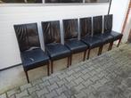 6 Lederen stoelen, Ophalen, Zo goed als nieuw