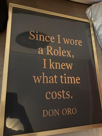 Luxe Don Oro Quote Canvas in gouden Lijst – Zwart/Goud beschikbaar voor biedingen