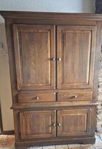 Vintage donker eikenhouten kast, Huis en Inrichting, Kasten | Buffetkasten, Ophalen, Gebruikt, 100 tot 150 cm, Eikenhout