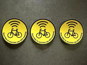 Fiets Sticker(s) GPS Tracking 75MM Rond [Geel] Nieuw beschikbaar voor biedingen