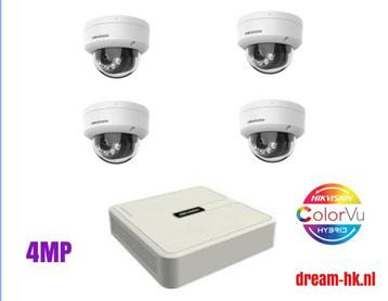 4MP Hikvision Hybrid Light 4CH IP PoE set/NVR + 4 camera beschikbaar voor biedingen