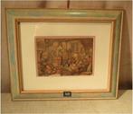 Prachtig 3-dimensionale Prent 'In de Klas' - Anton Pieck, Minder dan 50 cm, Oorspronkelijke maker, Ophalen of Verzenden, Minder dan 50 cm