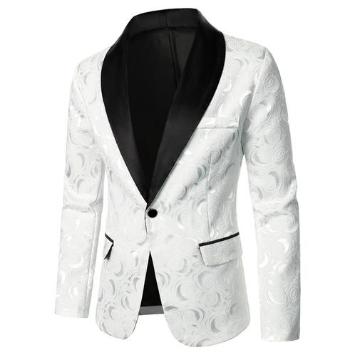 Heren wit zwart rozen colbert blazer bloemen jasje mannen, Kleding | Heren, Kostuums en Colberts, Nieuw, Verzenden