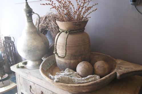 **AANBIEDING** grote houten schaal stoer sober landelijk, Huis en Inrichting, Woonaccessoires | Schalen en Manden, Nieuw, Rond