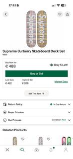 Supreme x Burberry skateboard set, Sport en Fitness, Skateboarden, Ophalen of Verzenden, Nieuw, Skateboard