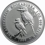 Australië 1 zilveren Dollar Kookaburra 1999 in muntcapsule, Ophalen of Verzenden, Losse munt, Zilver