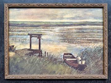 Albertus Gerhard Hulshoff Pol: Landschap - Ingelijst beschikbaar voor biedingen