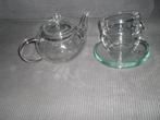 Leuke Theeset- Potje plus 2 kop en schotels., Ophalen of Verzenden, Overige stijlen, Kop(pen) en/of Schotel(s), Glas