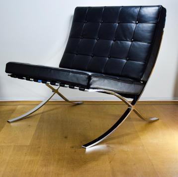 Barcelona Chair voor Alivar, zwart leer, evt. 2 beschikbaar beschikbaar voor biedingen