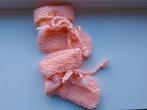 Zalmroze gebreide babyslofjes NIEUW, Kinderen en Baby's, Babykleding | Schoentjes en Sokjes, Ophalen of Verzenden, Nieuw, Meisje