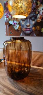Design Vaas - Bruin Gevlekt Glas - 50x30cm, Ophalen of Verzenden