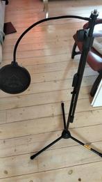 Microfoon standaard met popfilter, Muziek en Instrumenten, Ophalen of Verzenden, Gebruikt, Studiomicrofoon