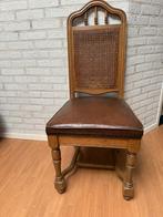 Eetkamer stoelen 4, engelse stijl met super leer, Huis en Inrichting, Stoelen, Gebruikt, Bruin, Leer, Ophalen of Verzenden