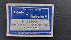 Luciferetiket, Arnhem "Rudy Taveerne", Verzenden, Gebruikt, Luciferdoosjes of -merken