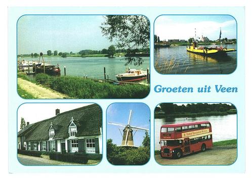 953058	Veen	N Br Veerpont	Nette oude kaart Onbeschreven, Verzamelen, Ansichtkaarten | Nederland, Ongelopen, Noord-Brabant, Ophalen of Verzenden