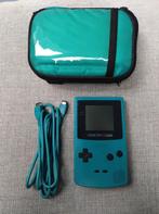 Nintendo GameBoy Color Teal / Turquoise + link cable & case, Spelcomputers en Games, Spelcomputers | Nintendo Game Boy, Ophalen of Verzenden