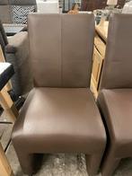 Nieuw! 4 bruin leren eetkamerstoelen, Huis en Inrichting, Stoelen, Ophalen, Bruin, ., Zo goed als nieuw