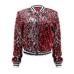 Rode dames glitter bomberjas / rood glimmend jasje vrouwen, Verzenden, Nieuw, Kleding