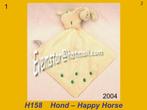 H158 Hond - Happy Horse : roomwit met groen hondje (lapje), Ophalen, Zo goed als nieuw, Hond