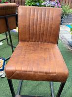 2 Mooie barkruk met lederlook zitting, Ophalen, Met voetsteun, 60 tot 90 cm, Nieuw