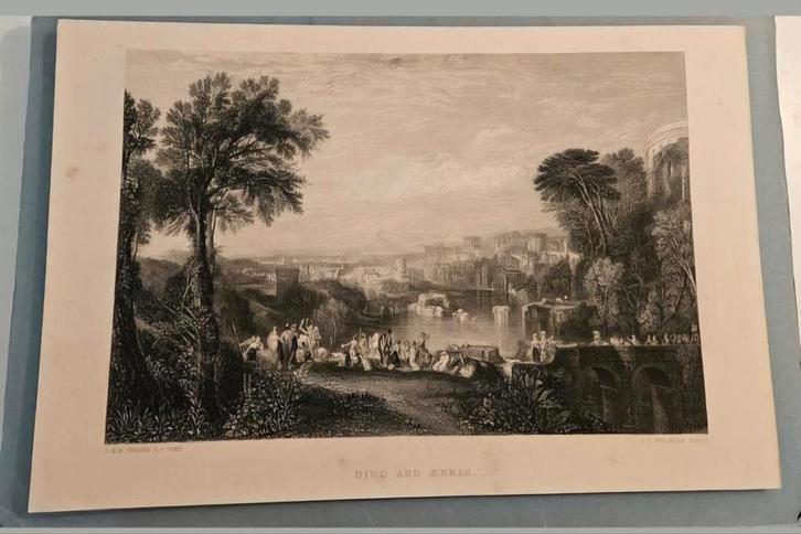 Gravure Dido and Æneas, Antiek en Kunst, Kunst | Etsen en Gravures, Ophalen of Verzenden