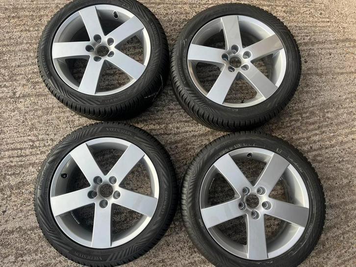 Saab ALU52 17Inch EVO 5-spaaks Velgen+nwe All Weather banden, Auto-onderdelen, Banden en Velgen, Banden en Velgen, All Season