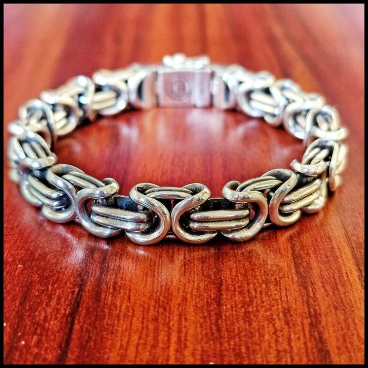 DAVID     Buddha to Buddha armband maat F, Sieraden, Tassen en Uiterlijk, Armbanden, Zo goed als nieuw, Zilver, Zilver, Ophalen of Verzenden