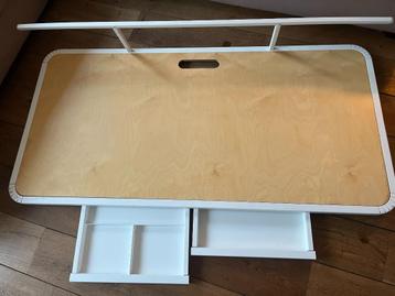 IKEA Mittzon (?) buro, bureau, 3x, wit en eiken