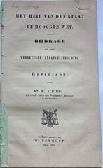 Het heil van de staat de hoogste wet Mr B Albada Leeuwarden, Antiek en Kunst, Antiek | Boeken en Bijbels, Verzenden, Mr. B. Albada