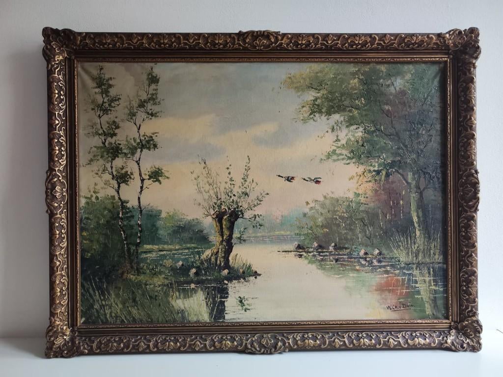 Schilderij W. CH. v. Duin te koop, Antiek en Kunst, Kunst | Schilderijen | Klassiek, Ophalen of Verzenden