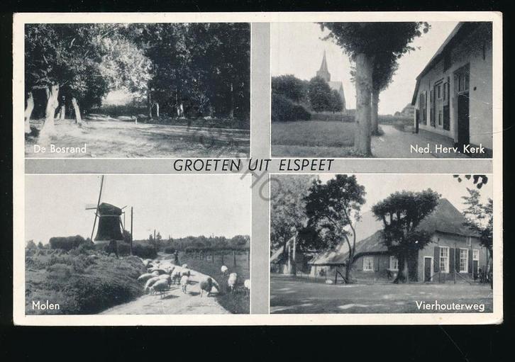 Elspeet - o.a. De Molen [003-4493, Verzamelen, Ansichtkaarten | Nederland, Gelopen, Gelderland, 1960 tot 1980, Ophalen of Verzenden