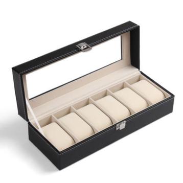 Leren Horlogedoos Voor 6 Horloges / Horloge Doos Opberg Kist beschikbaar voor biedingen