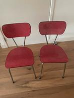2 vintage rode formica stoelen jaren 60, Gebruikt, Overige materialen, Ophalen of Verzenden, Rood