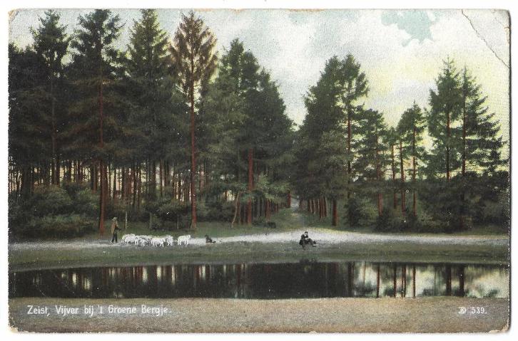 Zeist, Vijver bij 't Groene Bergje. Lees beschrijving, Verzamelen, Ansichtkaarten | Nederland, Gelopen, Utrecht, Voor 1920, Verzenden