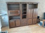 Bruin eiken wandmeubel 240 x 40 x 190 cm., Ophalen, Gebruikt, 25 tot 50 cm