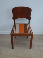 Vintage houten stoel stijl Art deco / Amsterdamse school, Huis en Inrichting, Stoelen, Ophalen, Hout, Gebruikt, Bruin