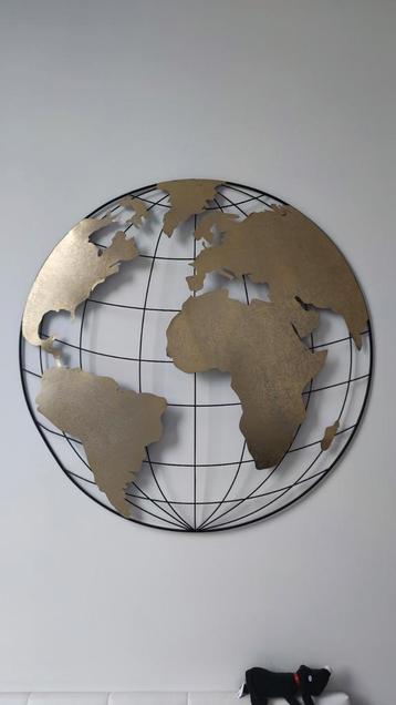 Wereldbol goud/zwart metaal 120cm beschikbaar voor biedingen