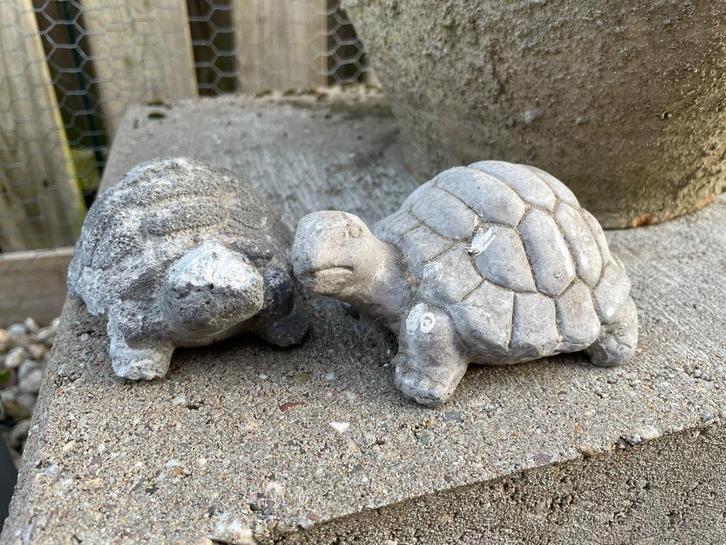 Set van 2 betonnen Schildpadjes klein formaat, Tuin en Terras, Tuinbeelden, Verzenden