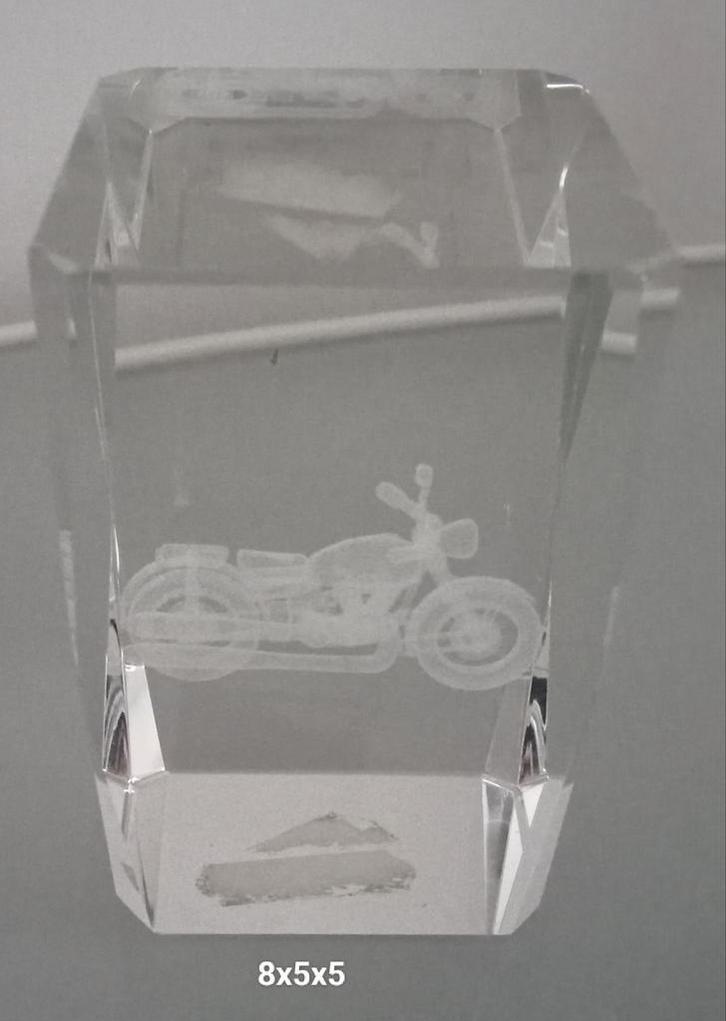 Glazen perspapier met laser gesneden geëtste 3d-motorfiets, Huis en Inrichting, Woonaccessoires | Overige, Zo goed als nieuw, Ophalen of Verzenden