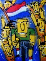 Schilderij Henk Veen - Tour de France - Alpe D'Heuz, Ophalen of Verzenden