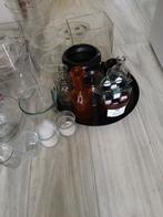 Veel glazen bloem vazen en dienbladen, Ophalen of Verzenden