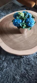 Suar salon tafel 80 cm doorsnee hoogte 46 cm met dik blad, Huis en Inrichting, Ophalen, Gebruikt, 50 tot 100 cm, Rond