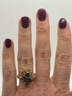 B684 Prachtige zilveren ring hematiet goudkleurig maat 17,75, Sieraden, Tassen en Uiterlijk, Ringen, Ophalen of Verzenden, X, Met edelsteen