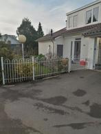 SMEEDIJZEREN TUINHEK, WIT GEPOEDERCOAT, 5.30m, Tuin en Terras, Ophalen, Gebruikt, IJzer, Tuinhek