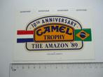 sticker CAMEL RALLY 89 Amazon Landrover land rover race, Ophalen of Verzenden, Zo goed als nieuw, Bedrijf of Vereniging