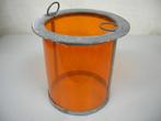 Inzetglas / cilinder, toplicht scheepslantaarn, oranje+ rood, Antiek en Kunst, Antiek | Lampen, Ophalen of Verzenden