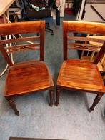 2 eetkamer stoelen teak., Antiek en Kunst, Ophalen